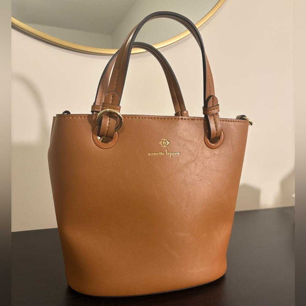 Nanette Lepore Women's Brown Pebbled Leather Tote Bag